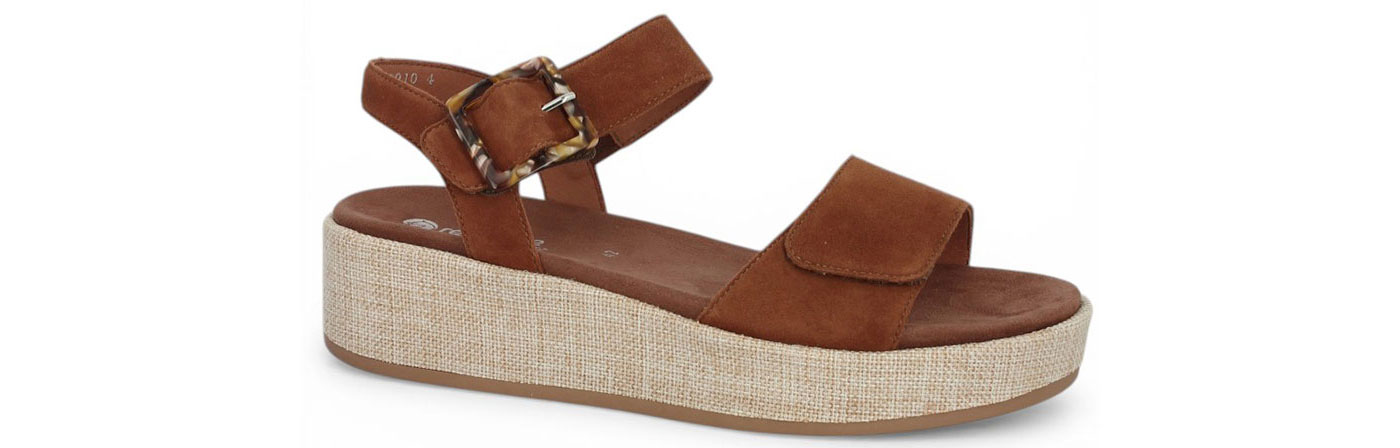 Chaussures compensées grande taille pour femme marron avec boucle écaille